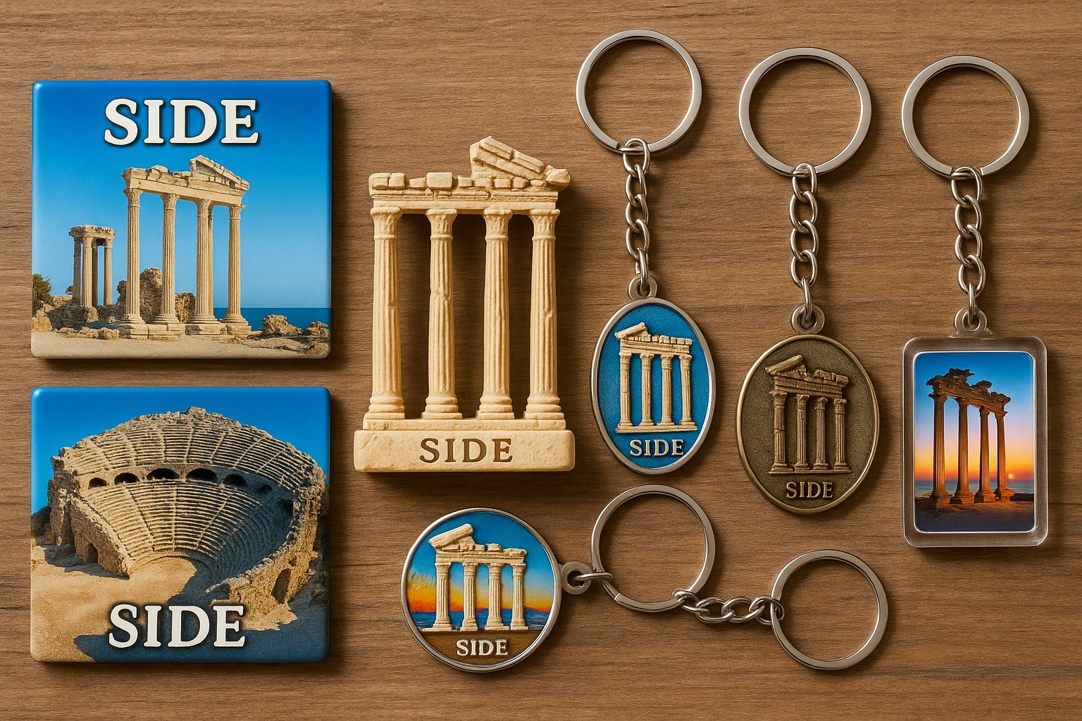 Antik Side temalı magnetler ve anahtarlıklar