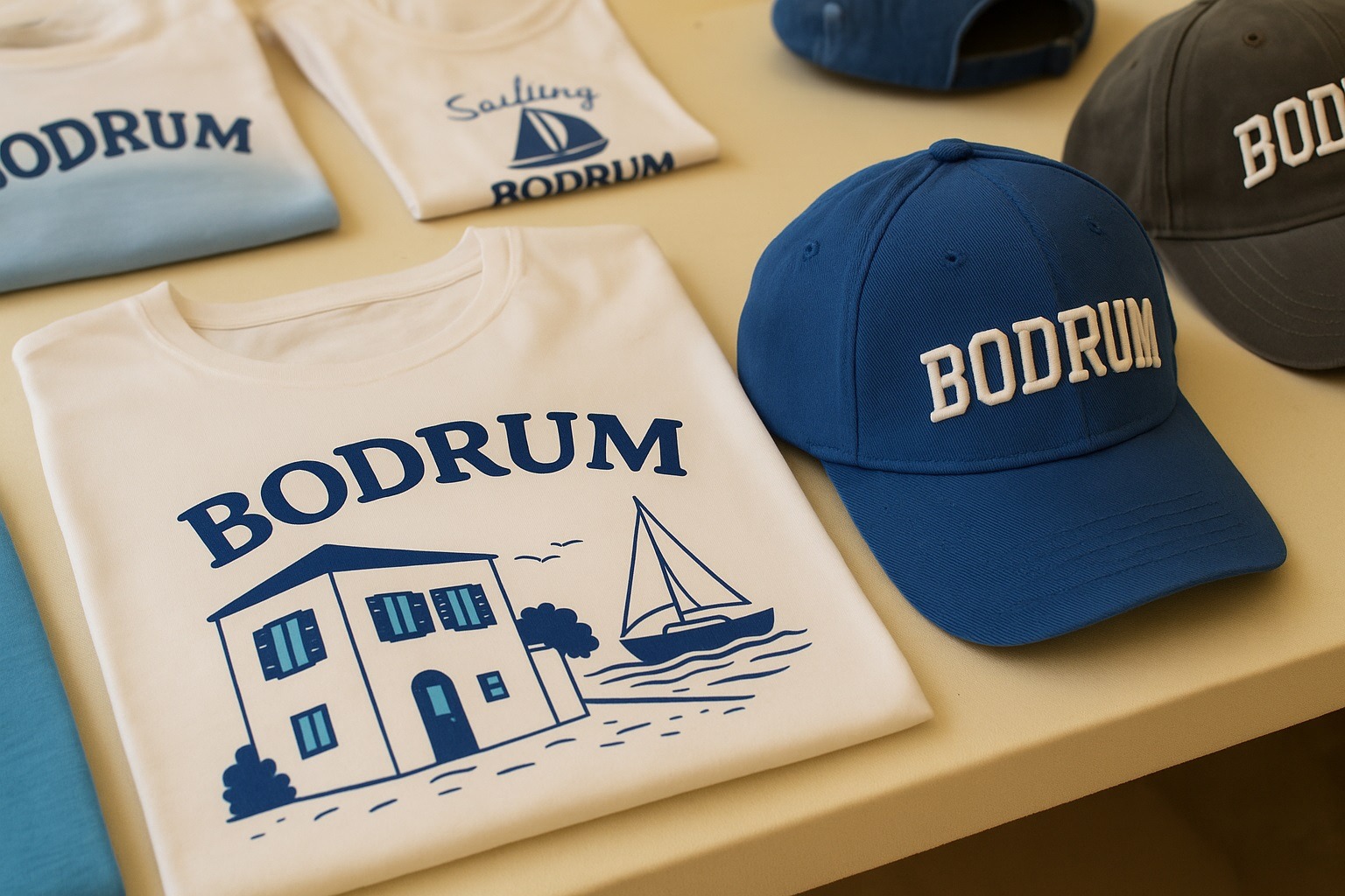 Bodrum Temalı Tişörtler ve Şapkalar