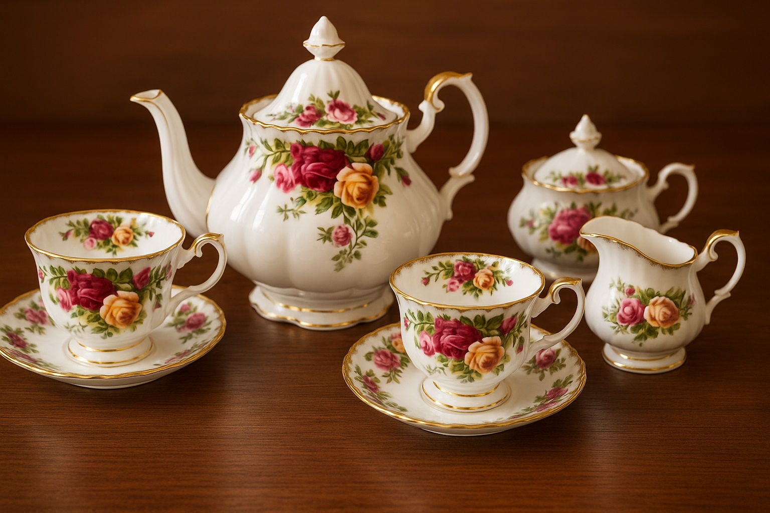 İngiliz Porselen Çay Seti (Royal Albert, Wedgwood vb.)