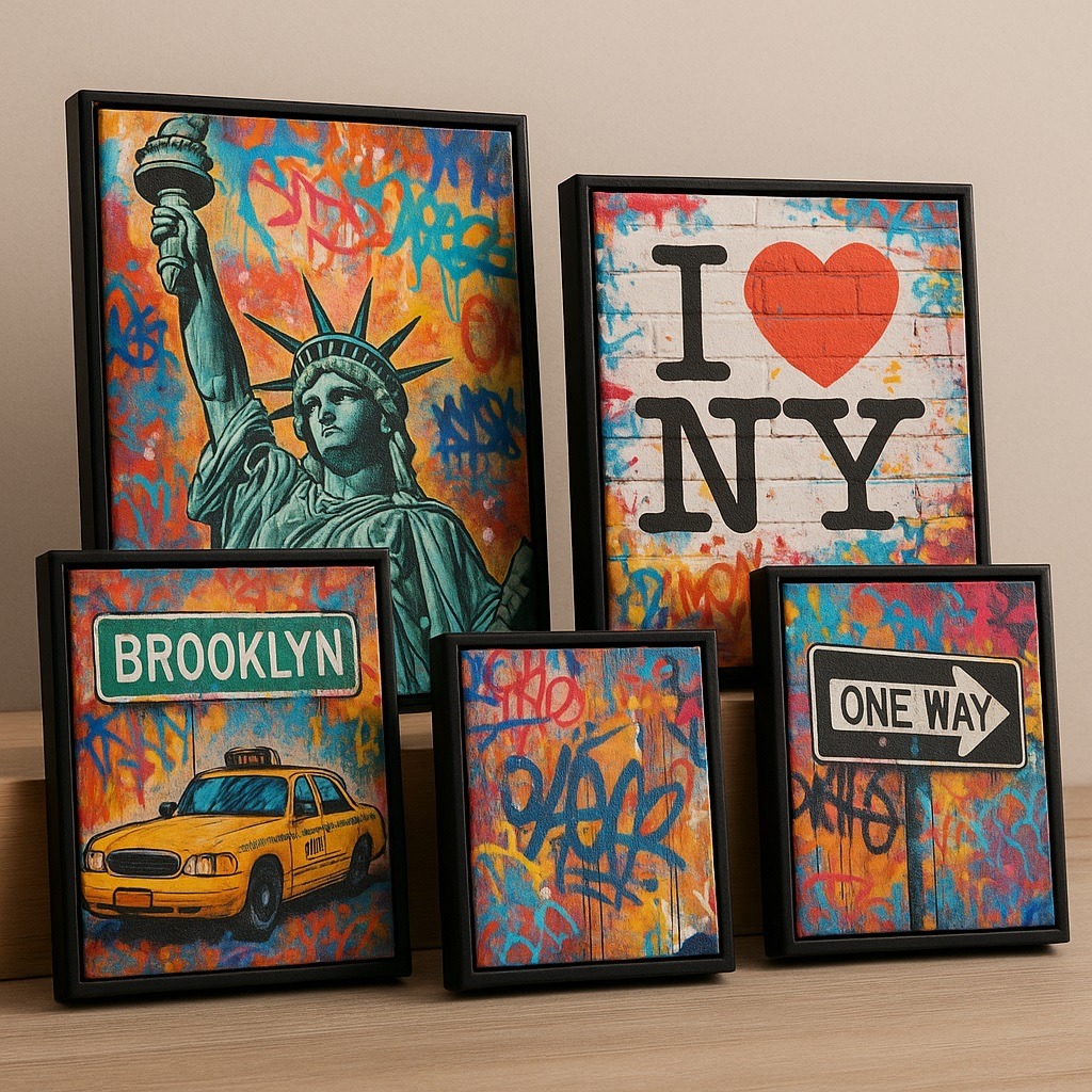 NYC sokak sanatını yansıtan duvar süsleri