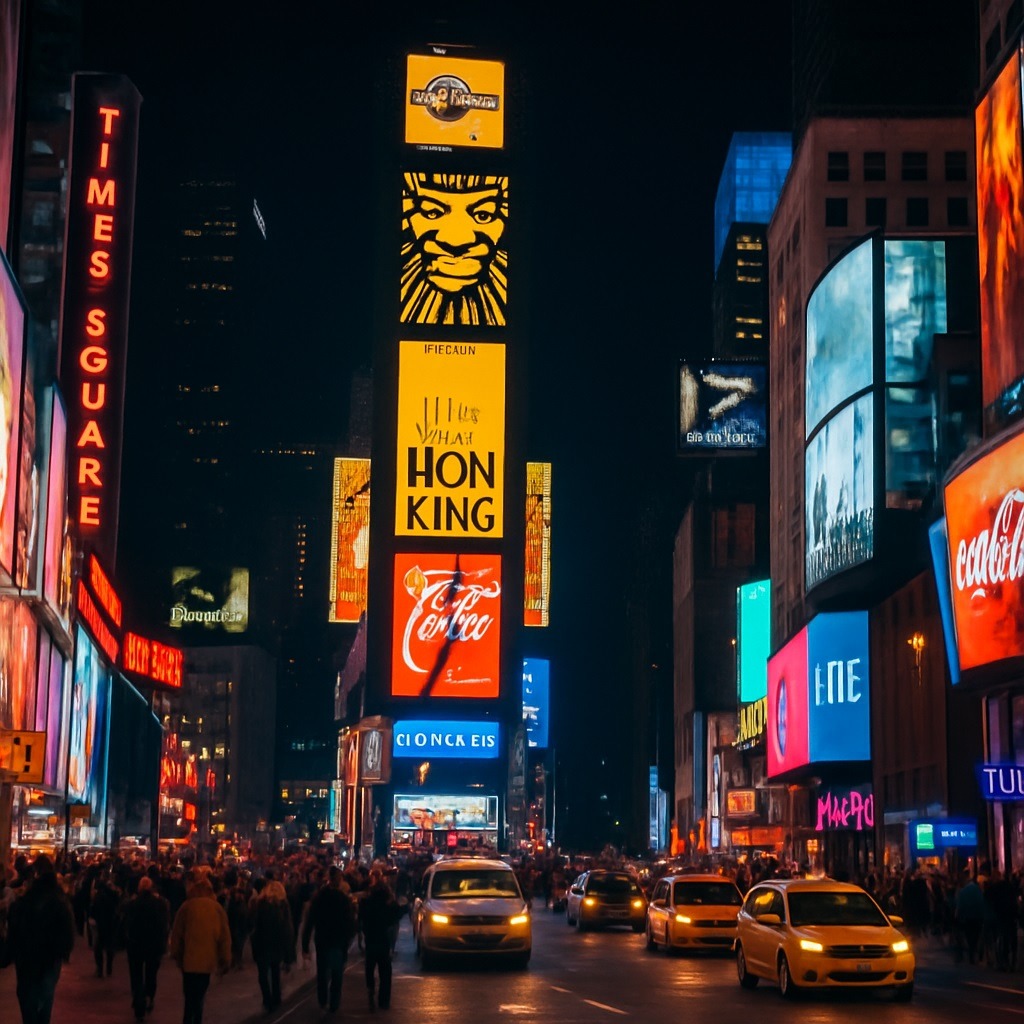 Times Square baskılı kartpostallar