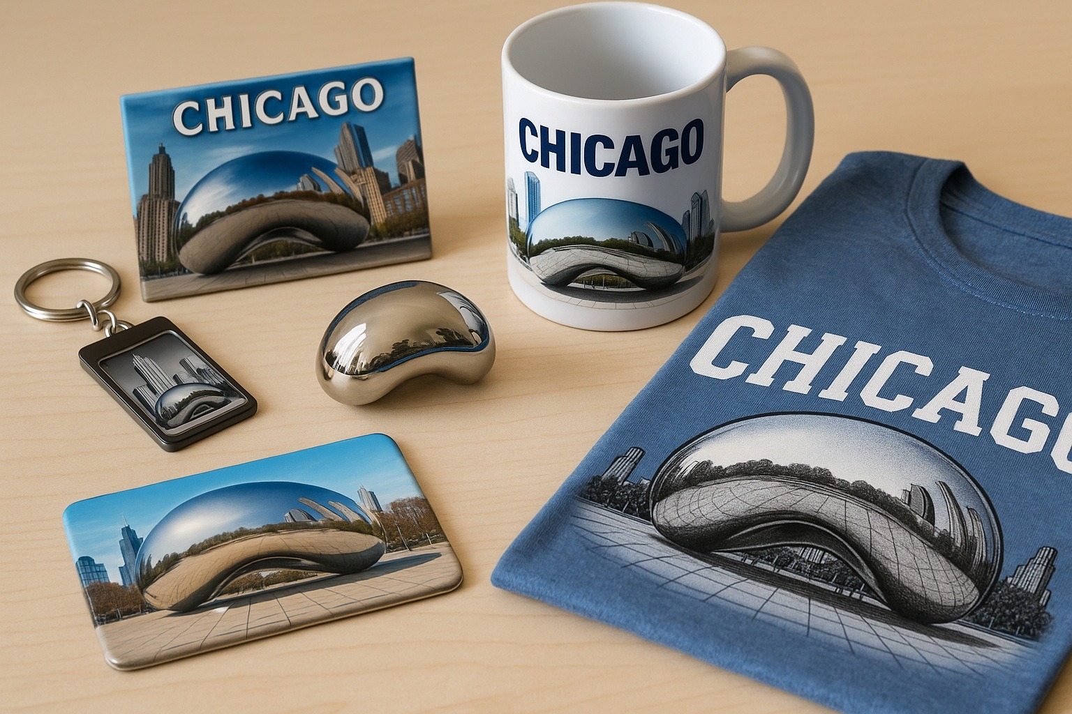 Chicago Bean (Cloud Gate) temalı ürünler
