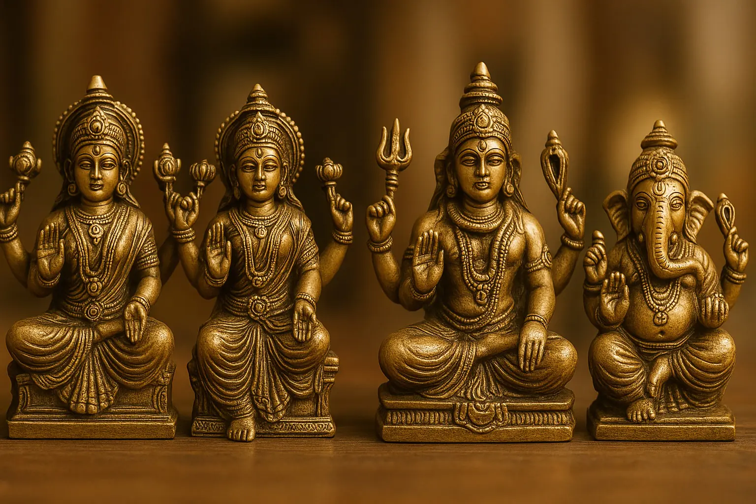 Hindu tanrılarının küçük heykelcikleri