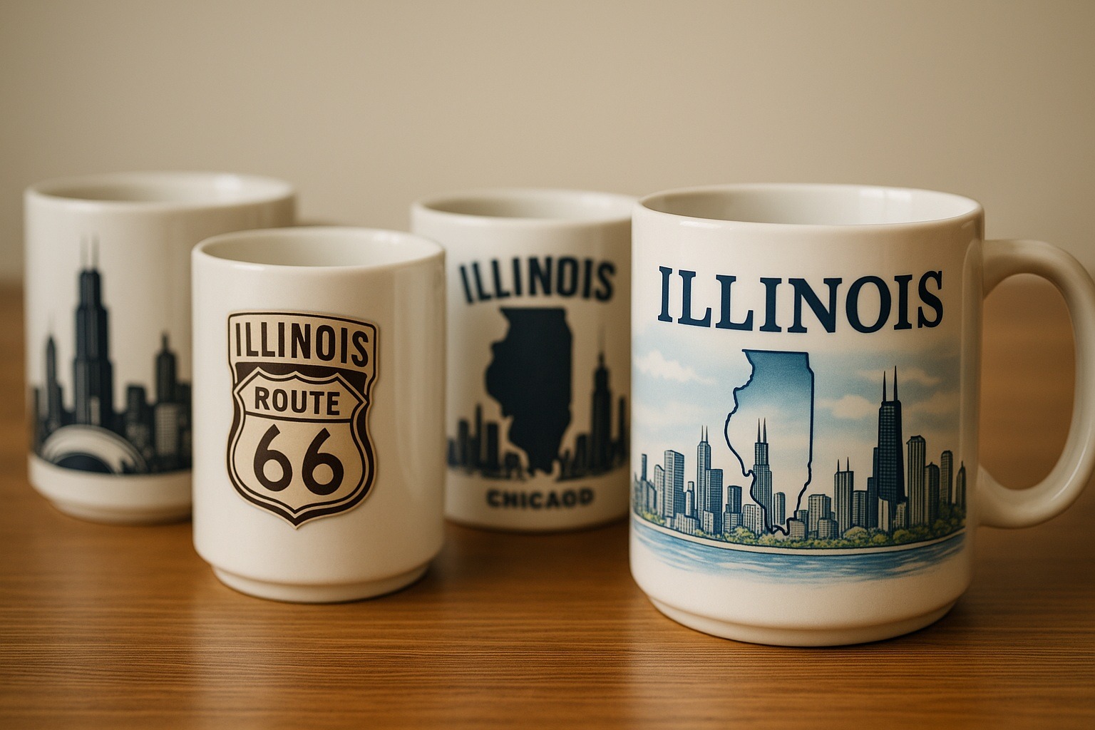 Illinois temalı kahve kupaları