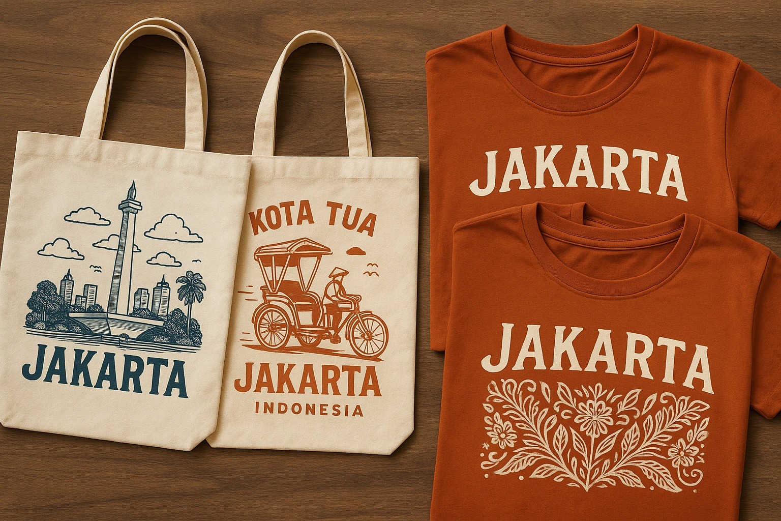 Jakarta hatıra tişörtleri