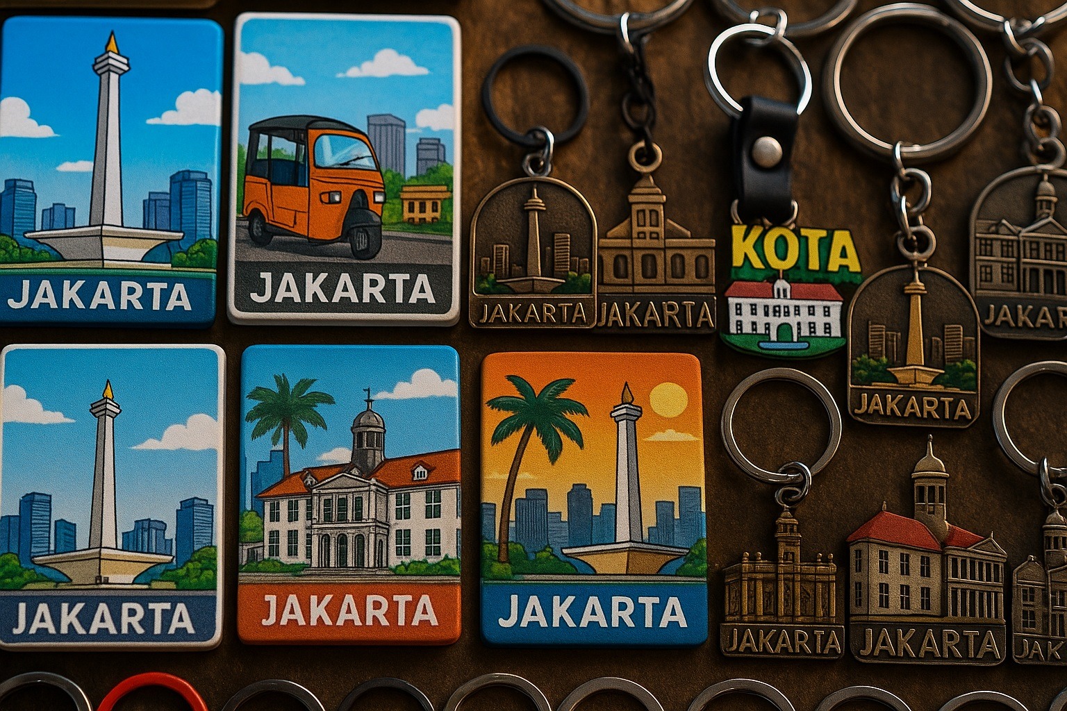 Jakarta temalı magnet ve anahtarlıklar