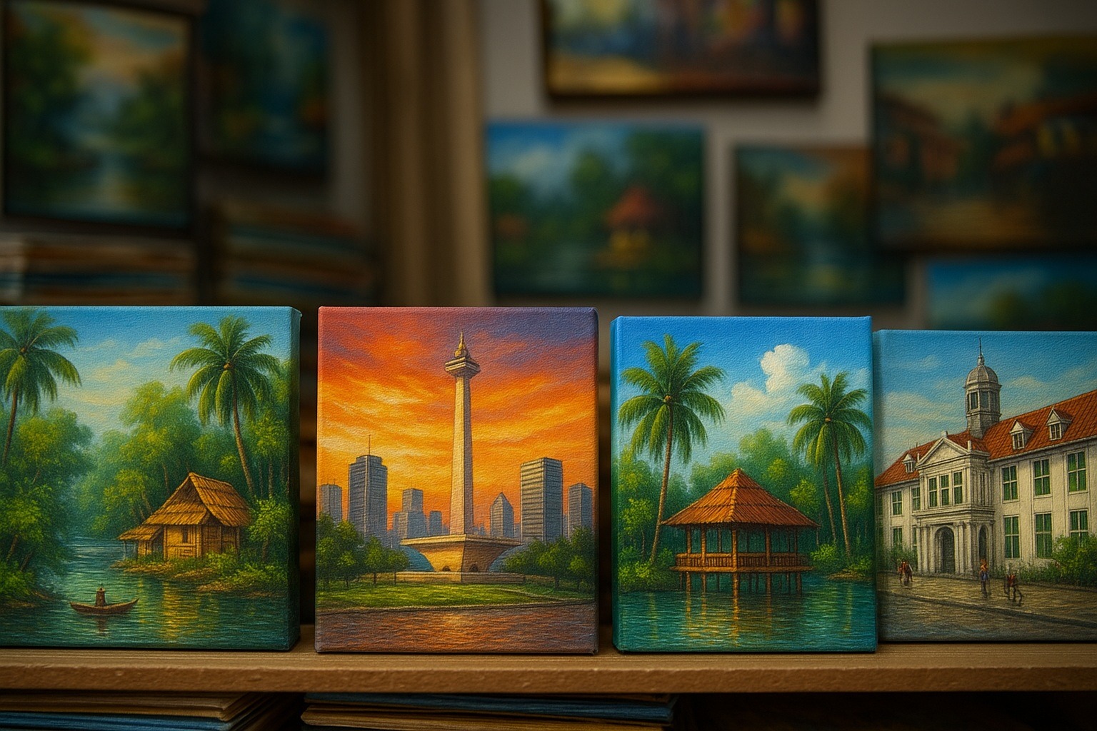 Jakarta’nın renklerini taşıyan tablolar