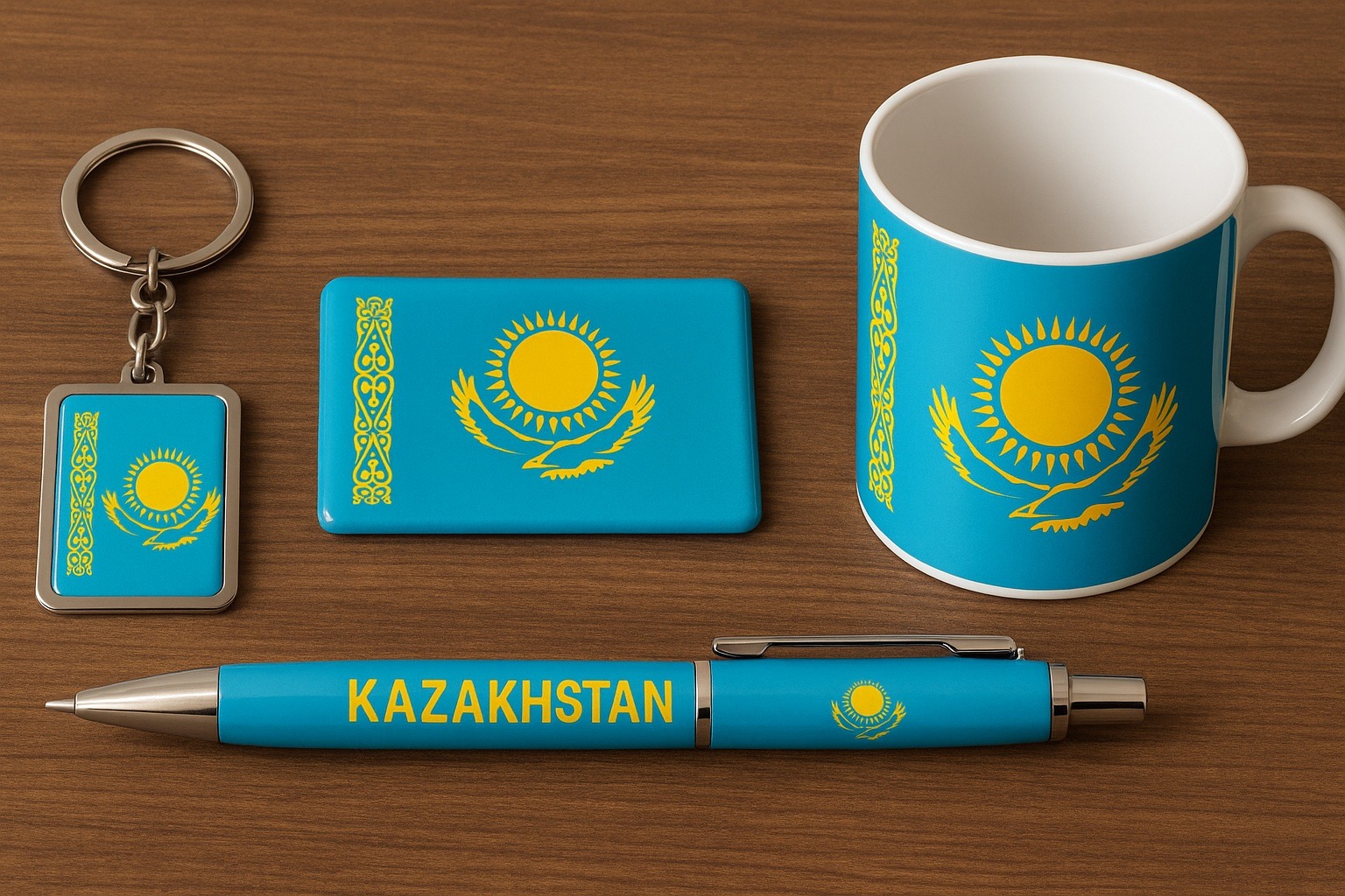 Kazak bayrağı temalı hediyelikler