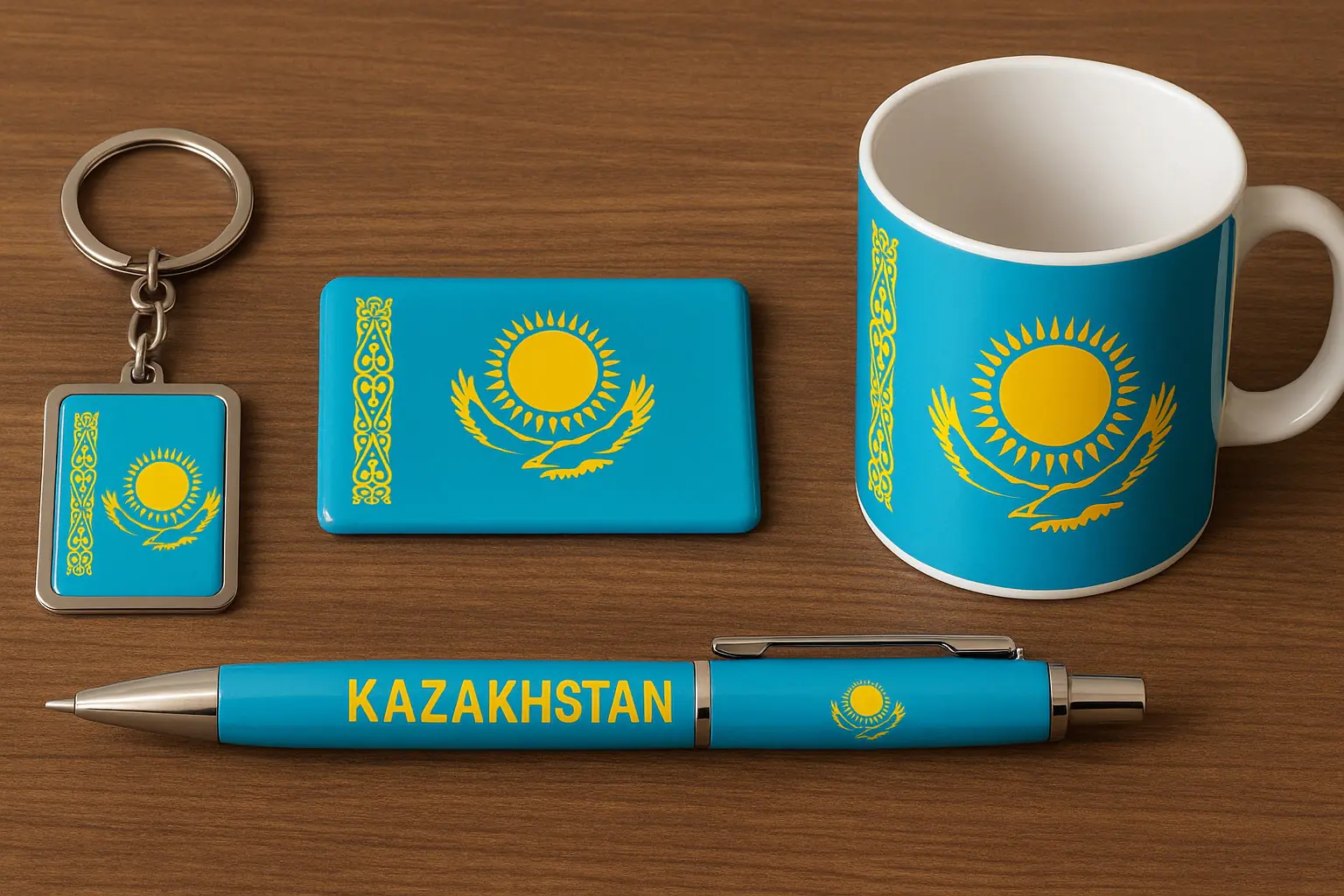 Kazak bayrağı temalı hediyelikler