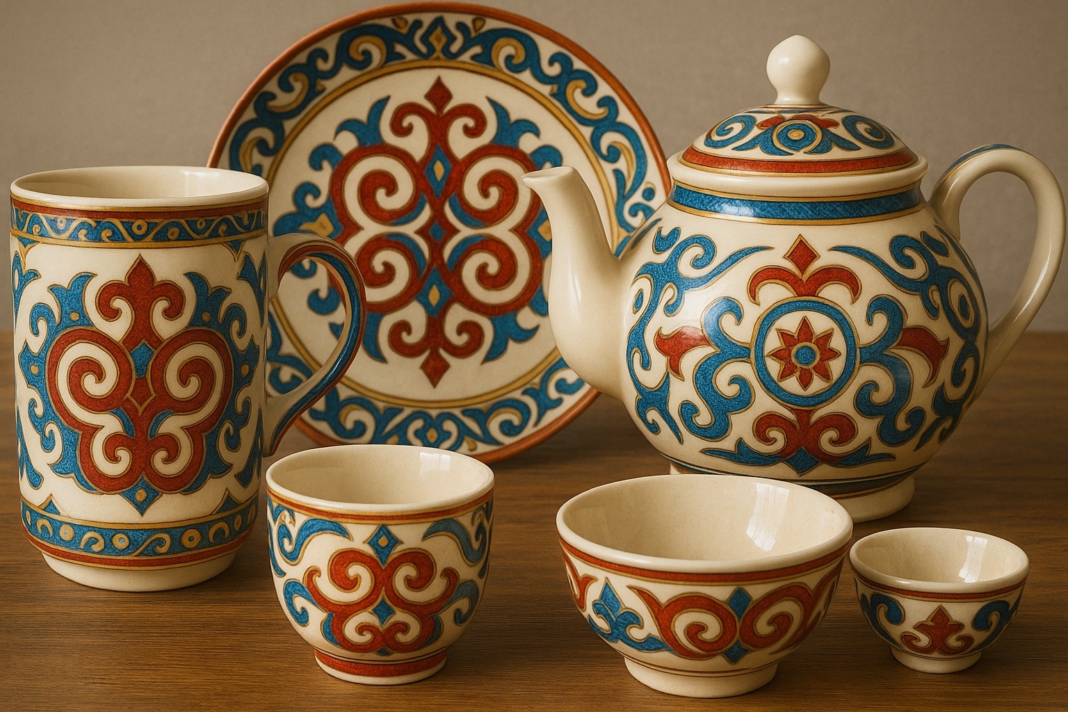 Kazak motifli kupa ve seramik ürünler