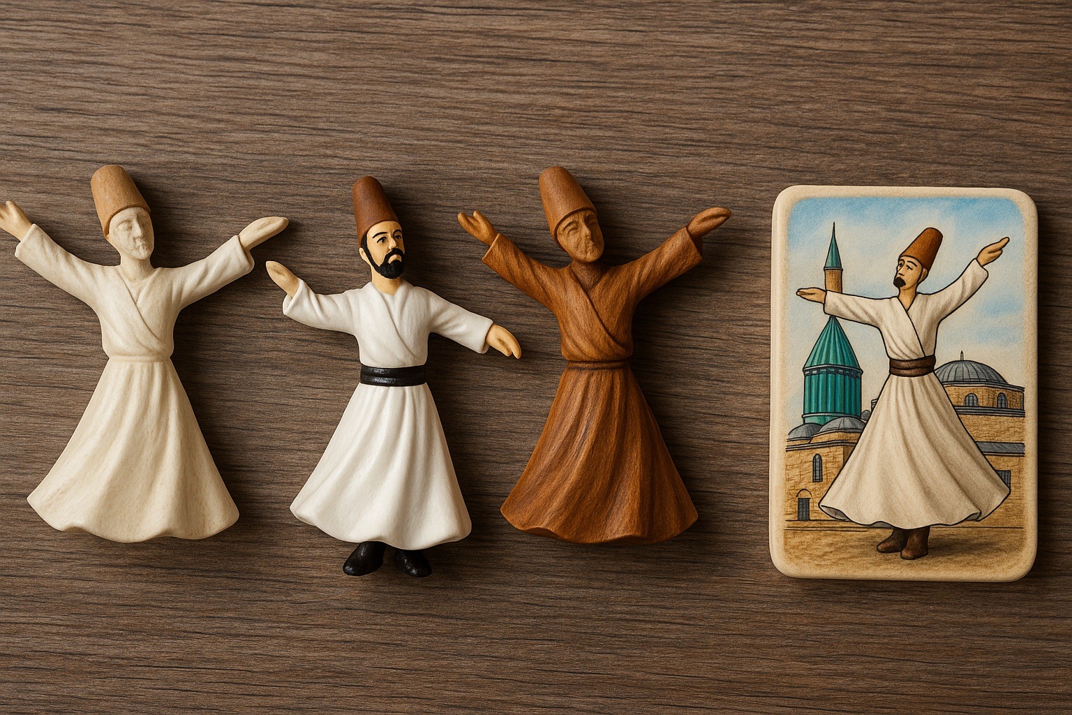 Mevlevi figürlü biblo ve magnetler