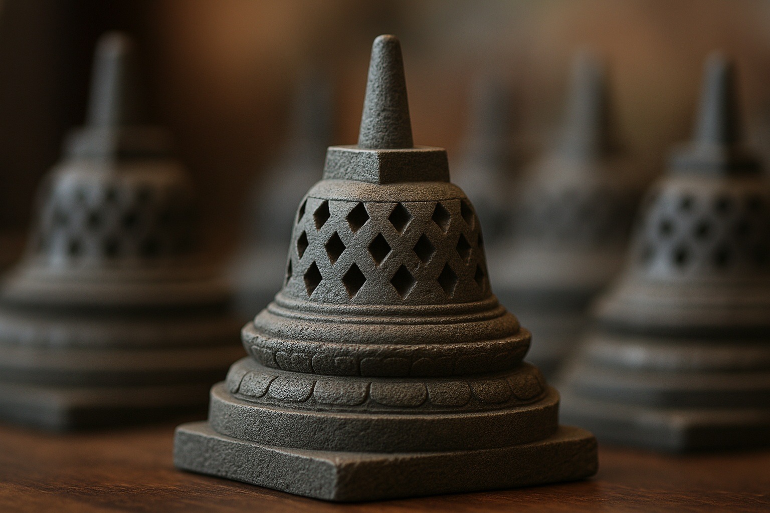 Mini Borobudur heykelleri