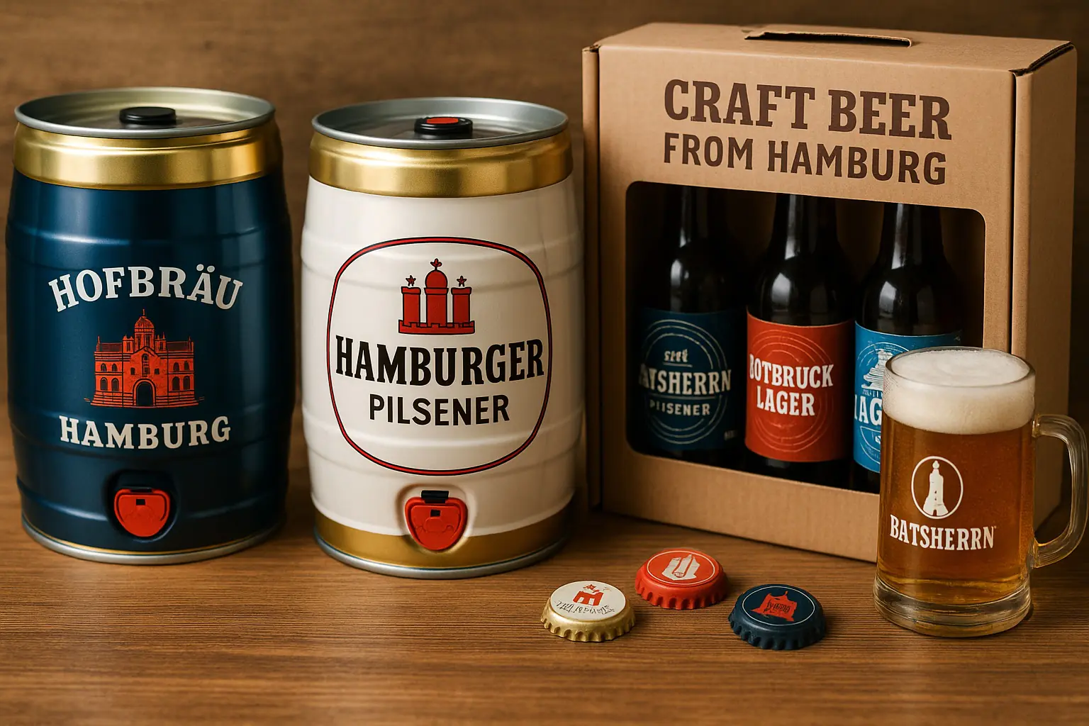 Mini bira fıçıları ve bira setleri