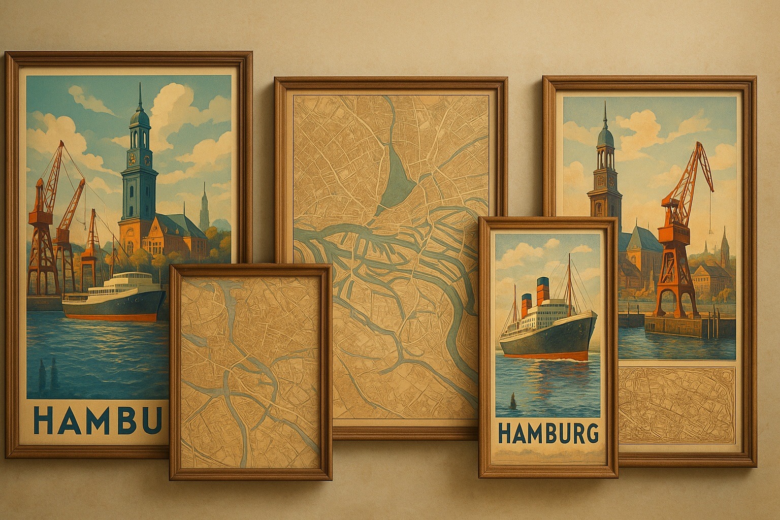 Vintage Hamburg posterleri