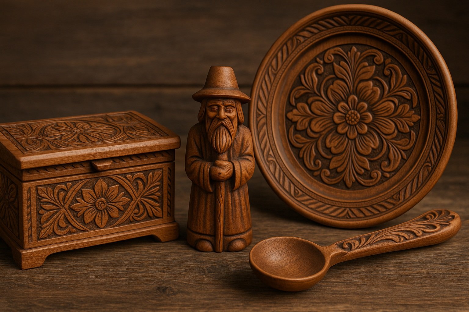 Ahşap oymalı süs eşyaları