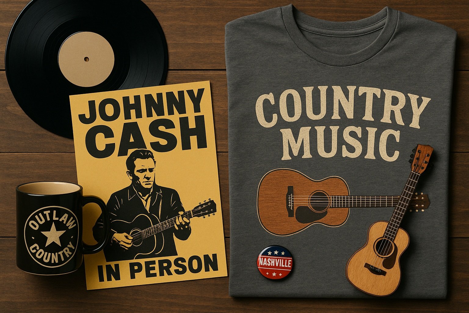 Country müzik temalı eşyalar