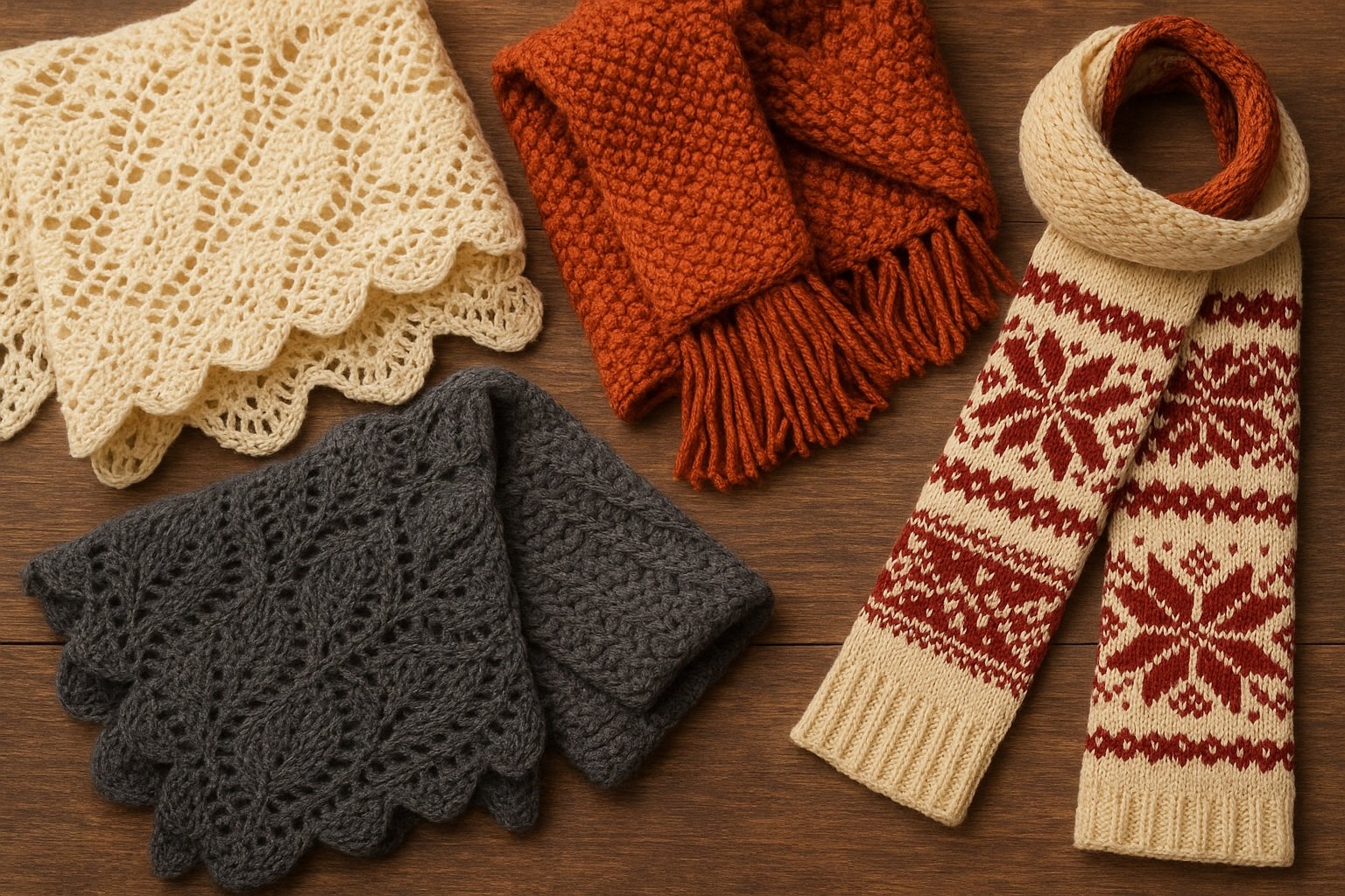 El örgüsü şallar ve atkılar