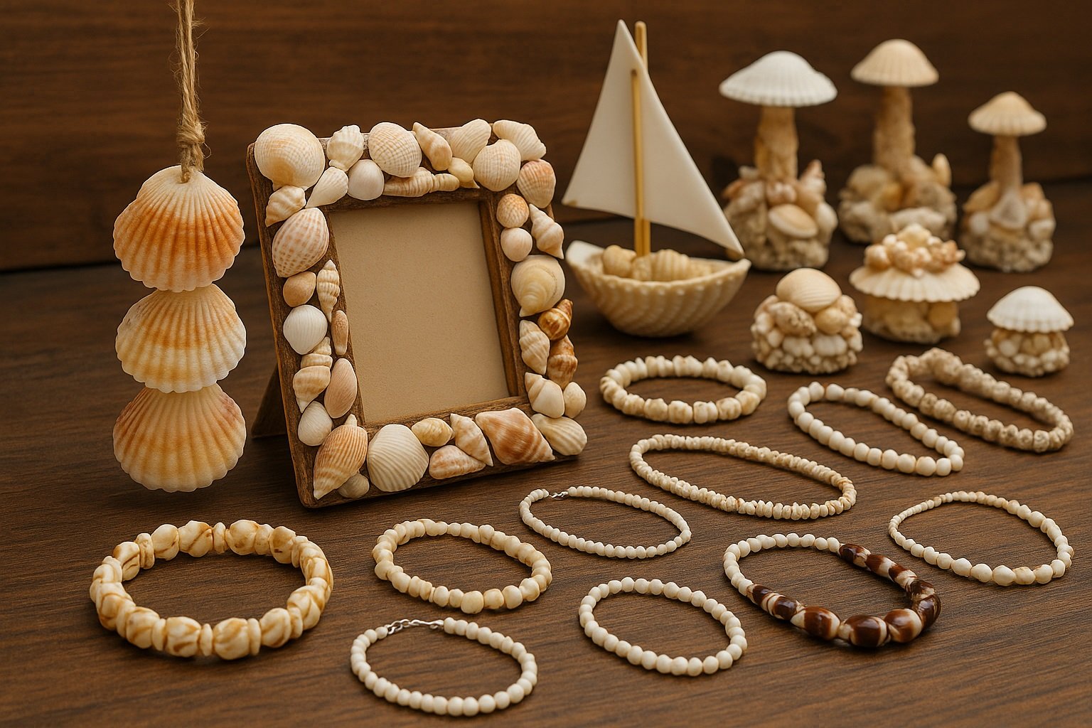 El yapımı deniz kabuğu süsleri