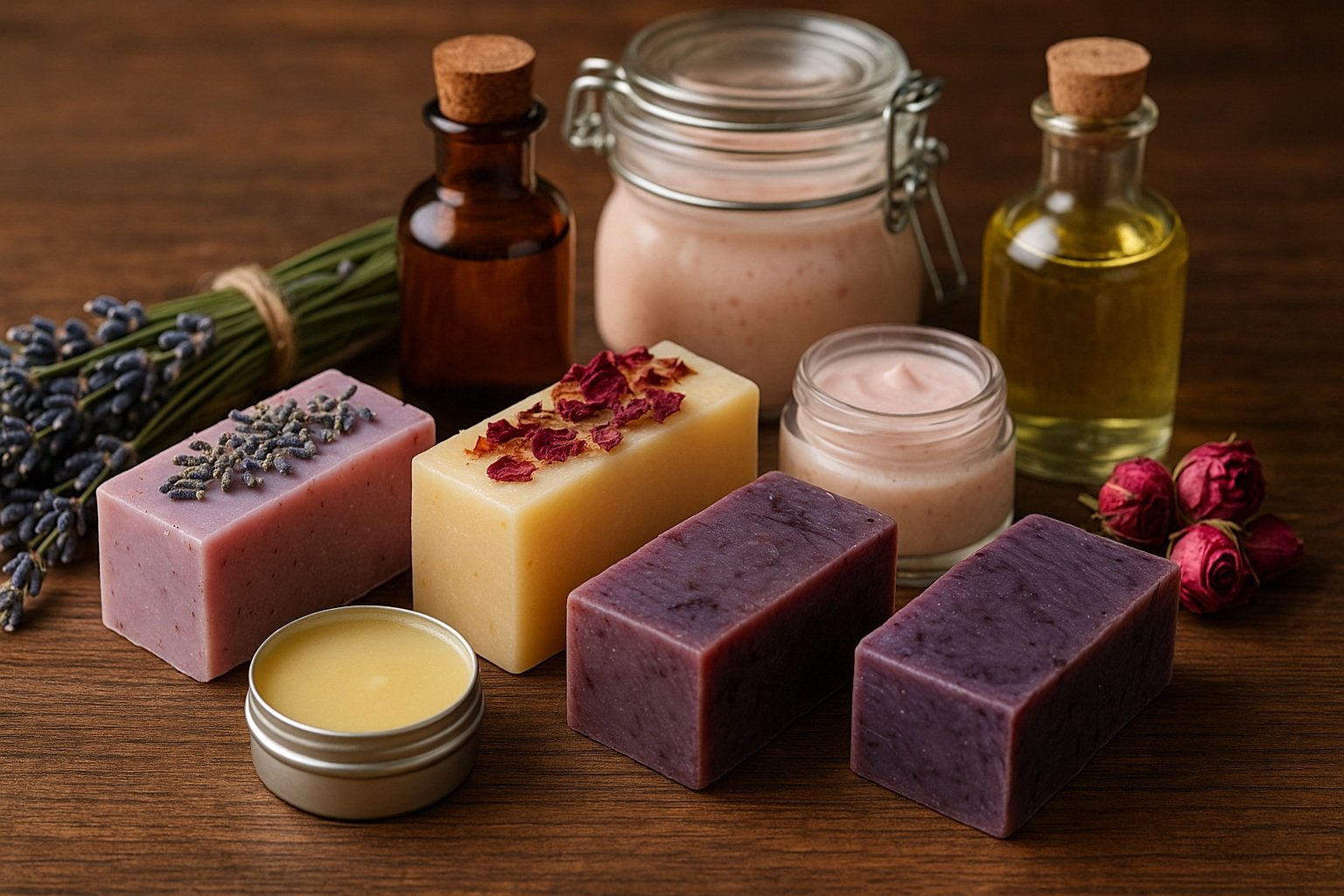 El yapımı sabun ve kozmetik ürünleri