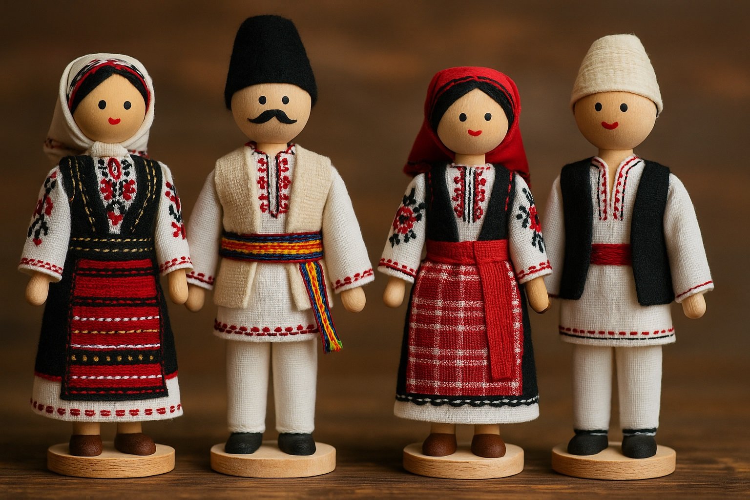 Geleneksel Rumen bebek figürleri