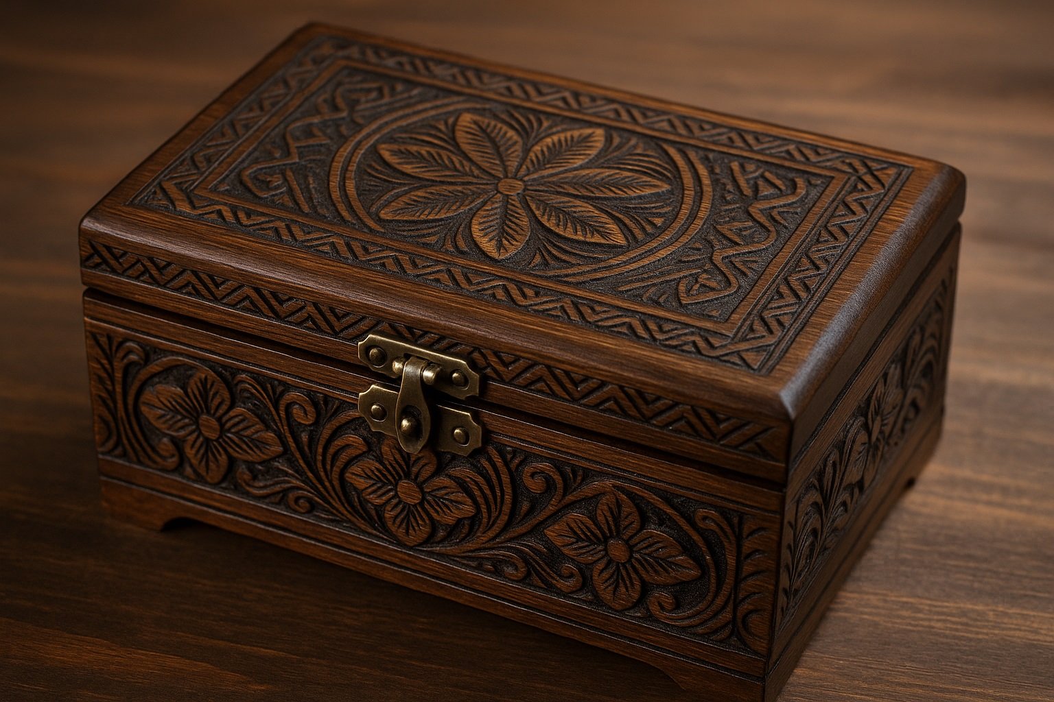 Kilitli ahşap kutular ve takı kutuları