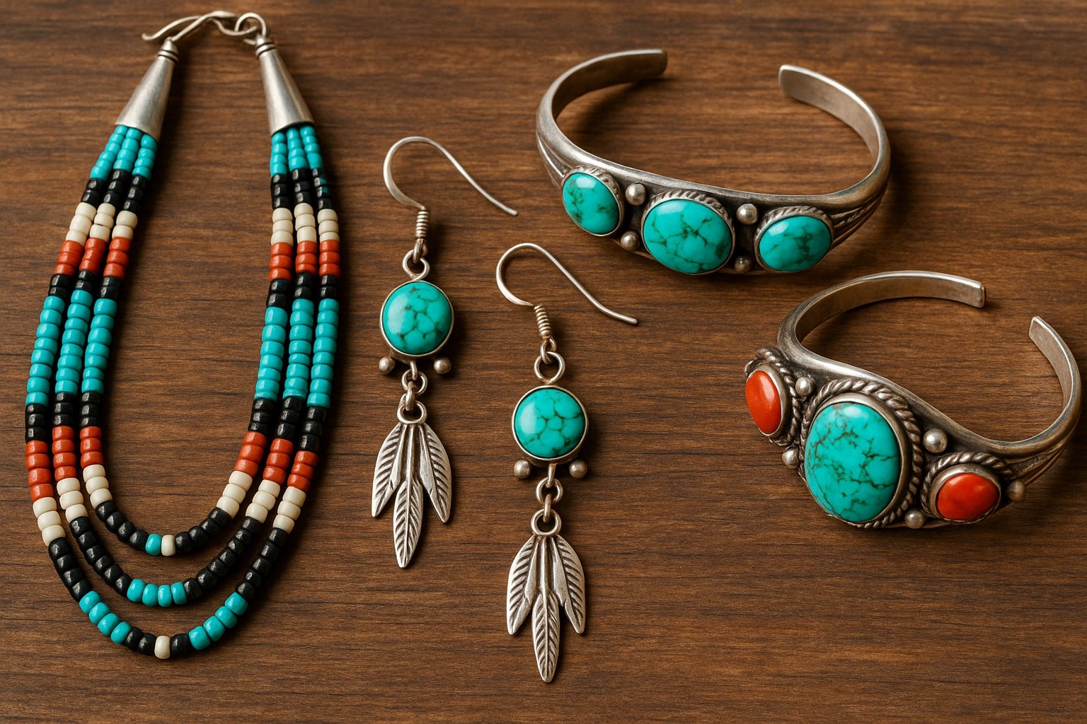 Yerel Navajo el yapımı takılar