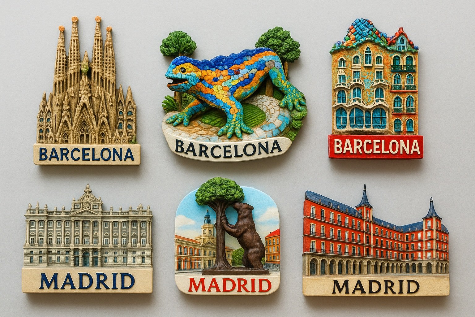 Barcelona ve Madrid Temalı Magnetler