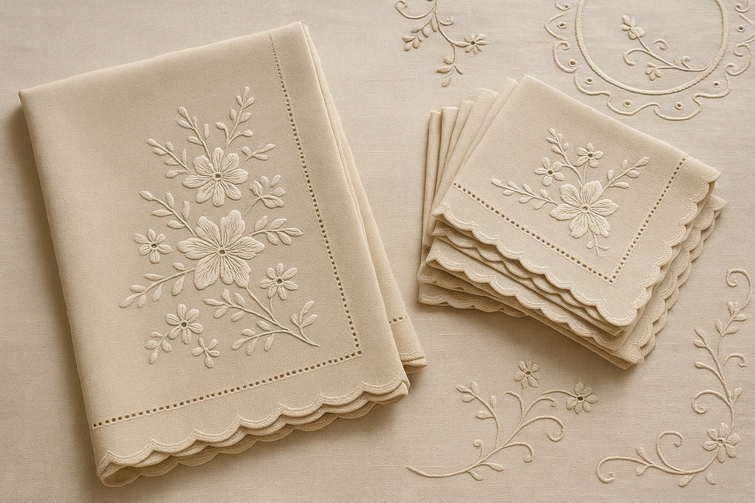 El işi nakışlı tekstiller