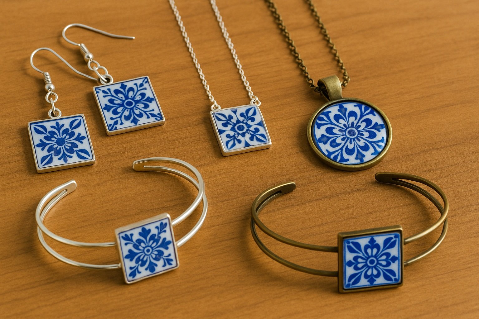 Portekiz çinileriyle süslenmiş takılar