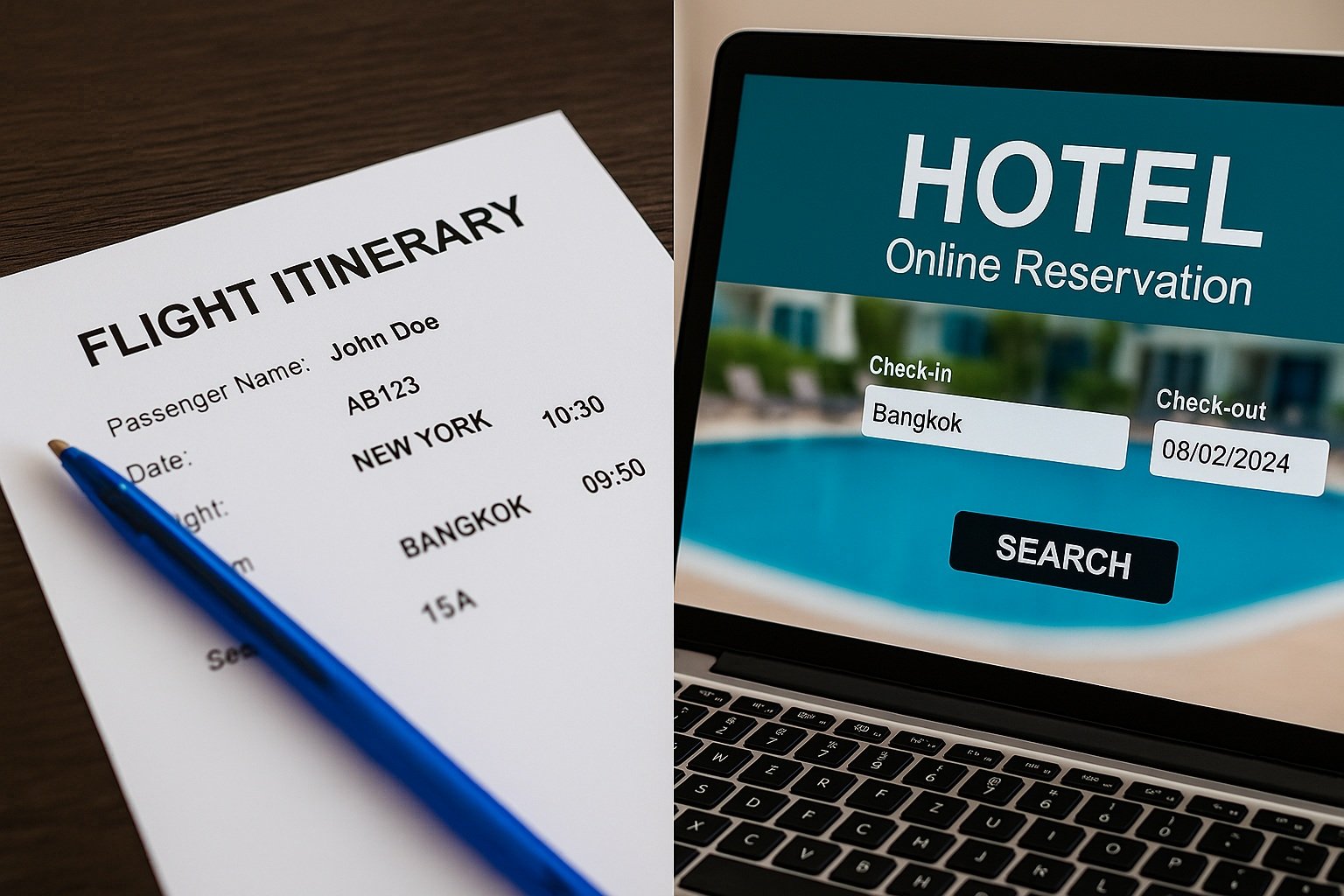 Uçak bileti ve konaklama