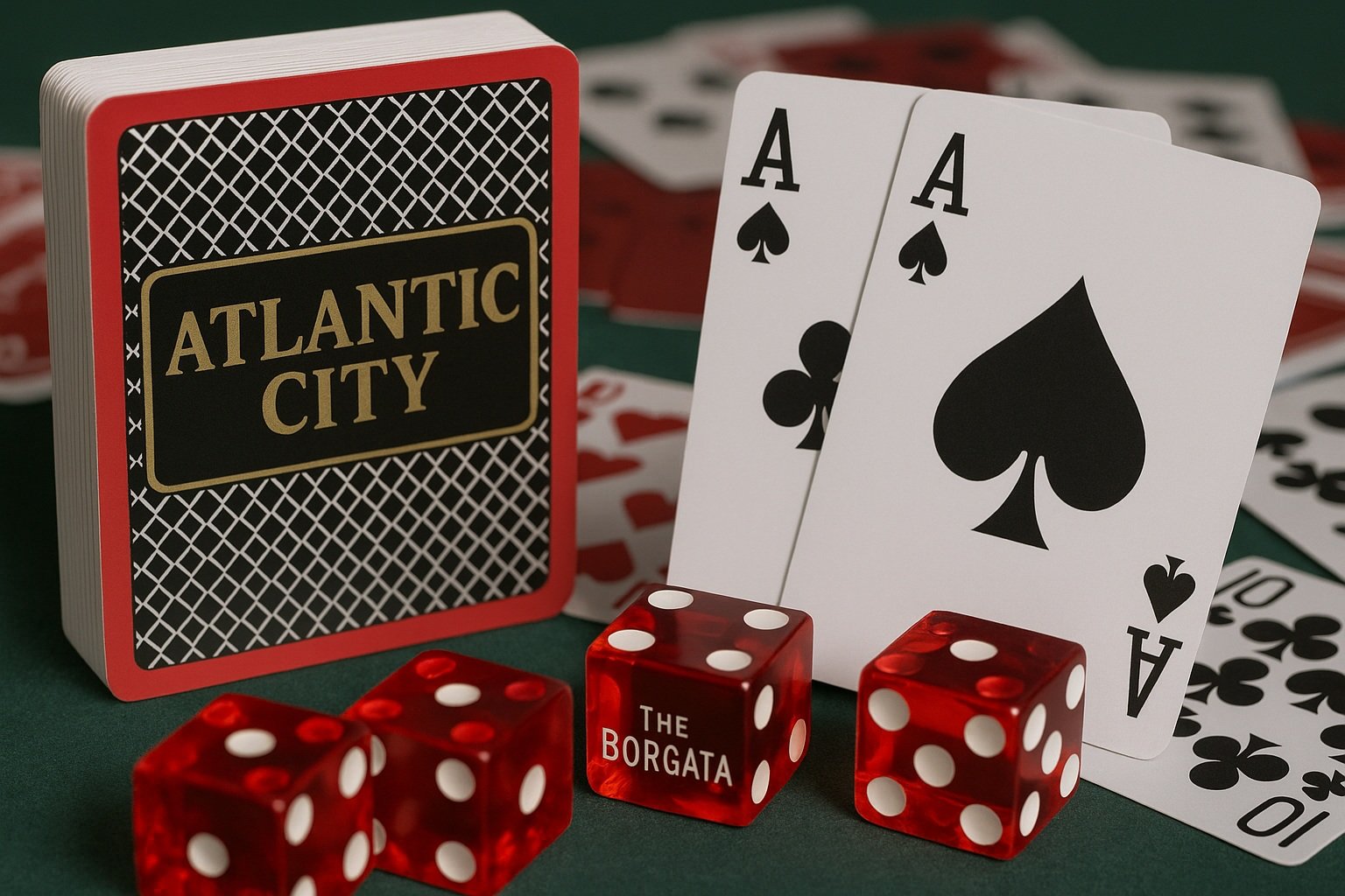 Atlantic City kumarhane logolu oyun kartları