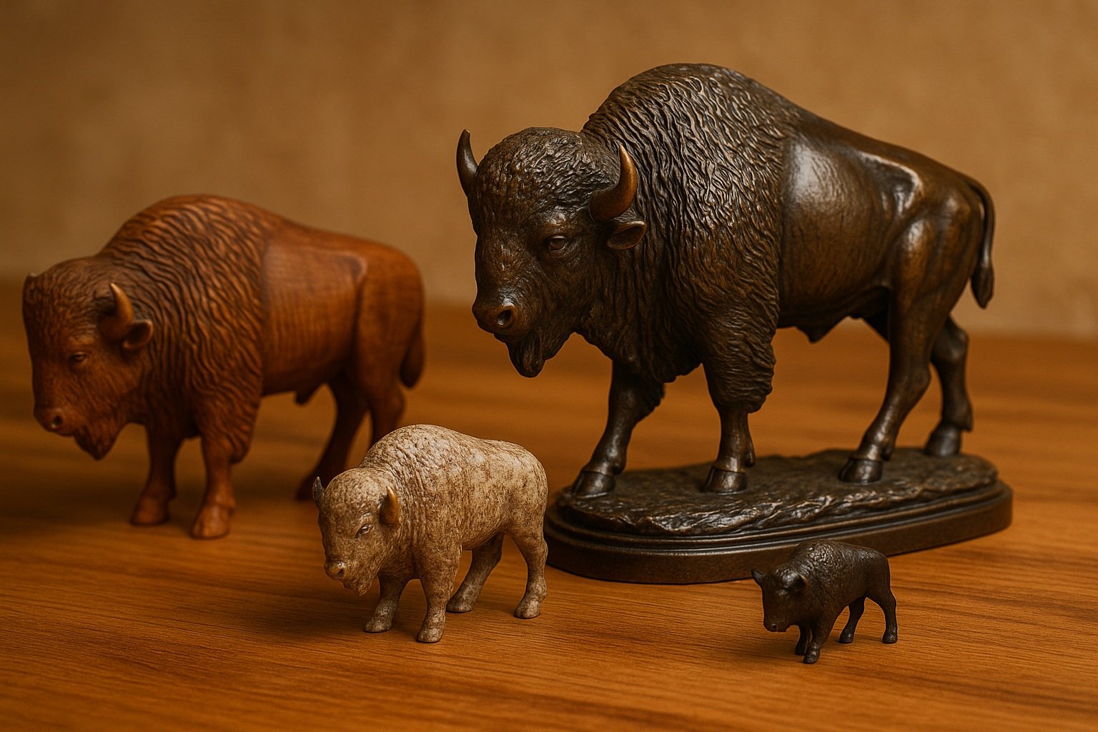 Bison (Amerikan bizonu) figürlü süs eşyaları