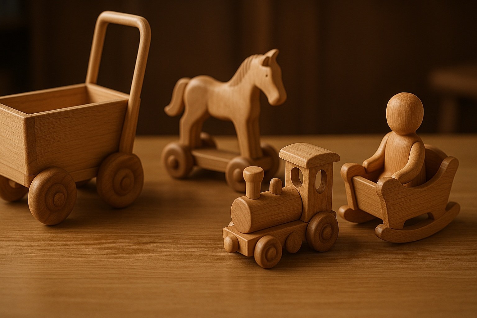 El Yapımı Ahşap Oyuncaklar (Amish Tarzı)