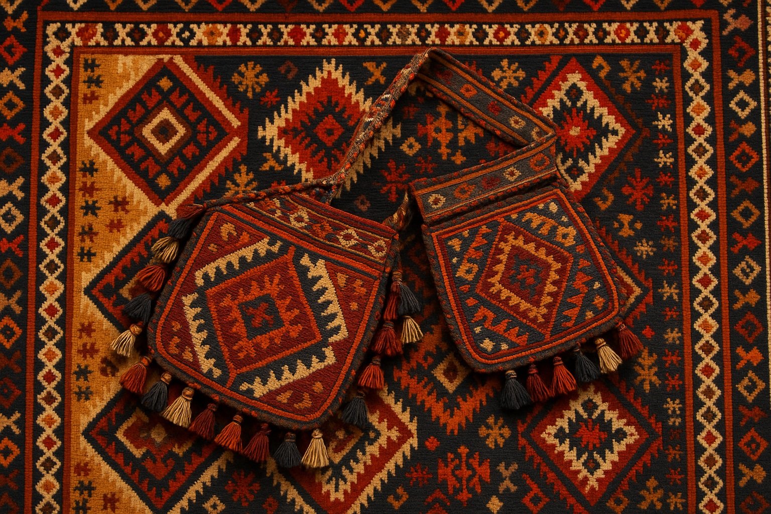 El dokuması kilim ve heybeler