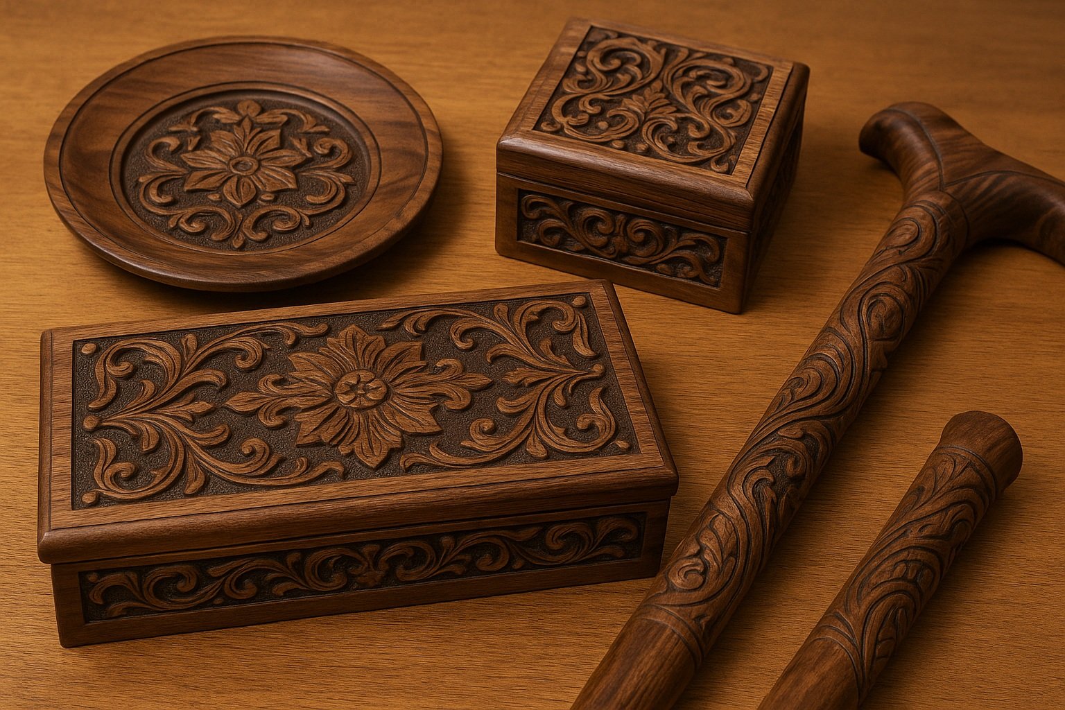 El yapımı ceviz oymacılığı ürünleri