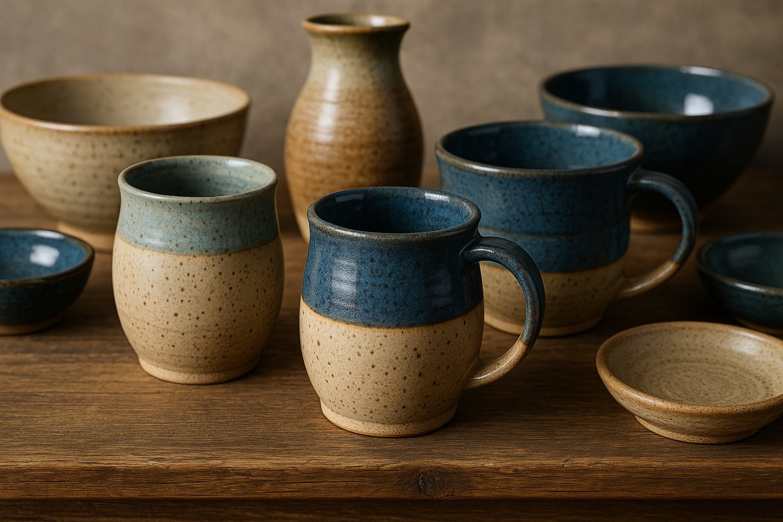 El yapımı çömlek ve seramik ürünler