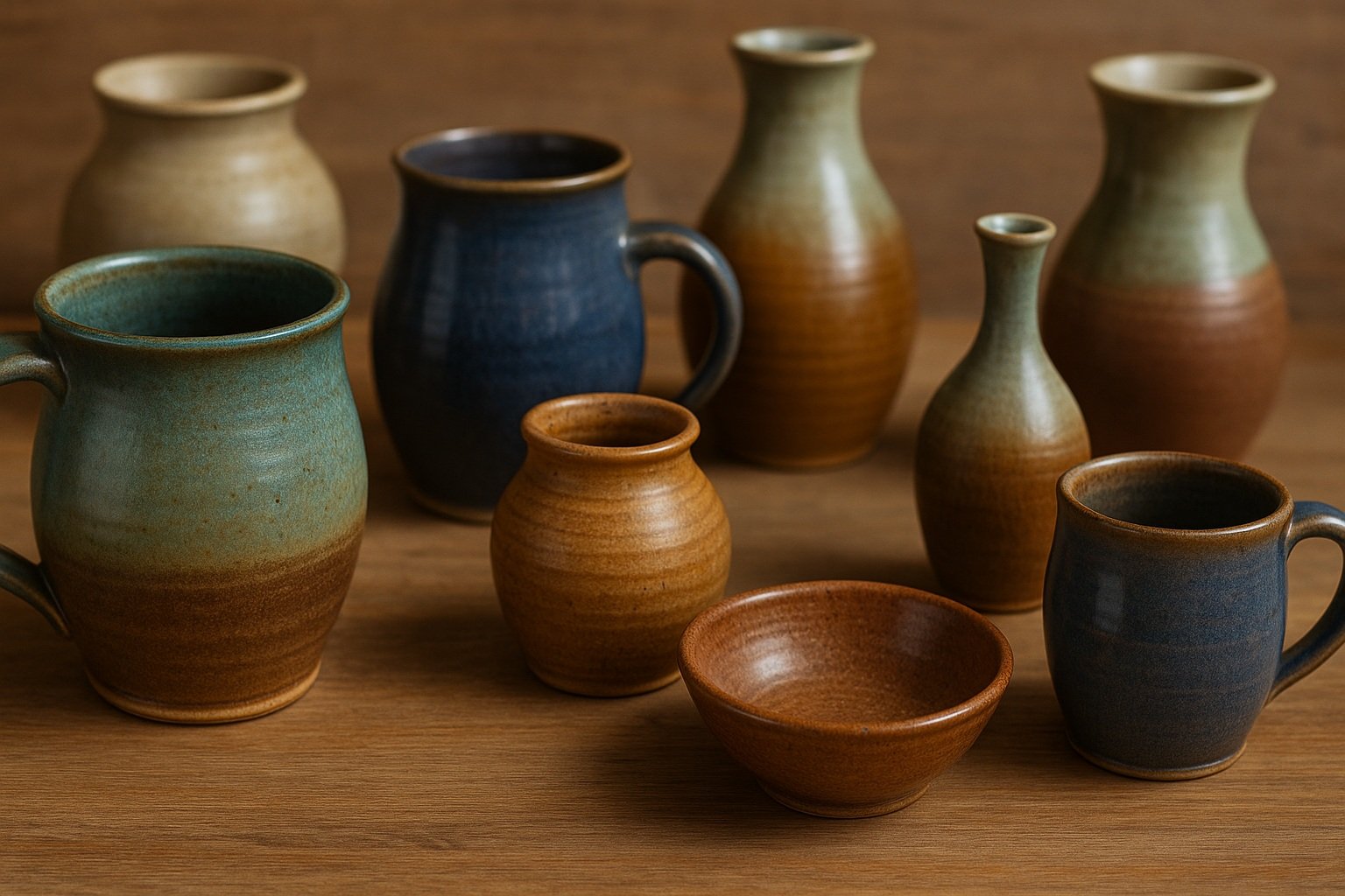 El yapımı çömlek ve seramikler