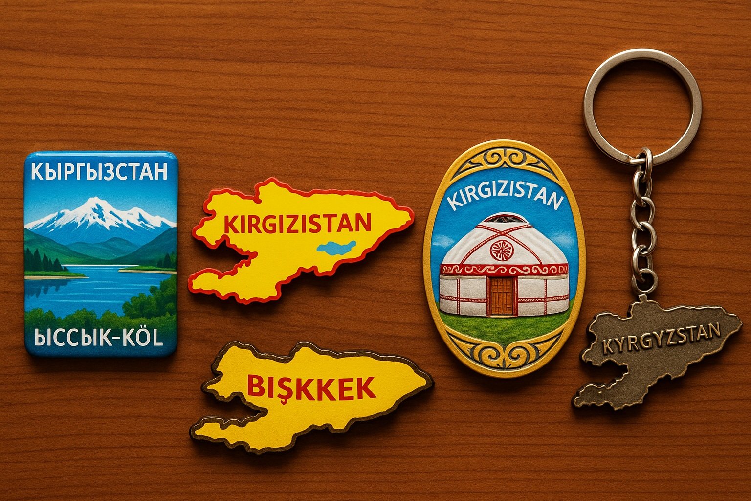 Kırgızistan haritalı magnet ve anahtarlıklar