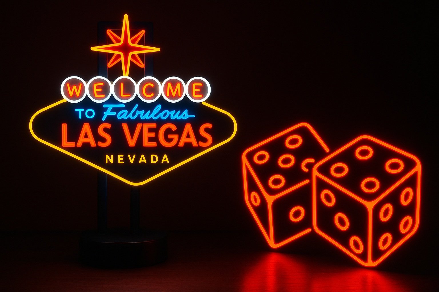 Las Vegas neon ışıklı dekor objeleri