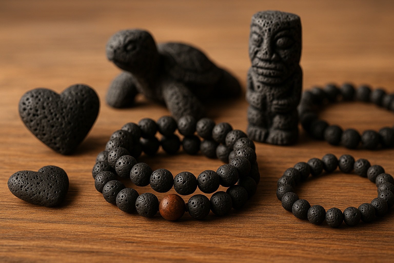 Lava taşından yapılmış süsler