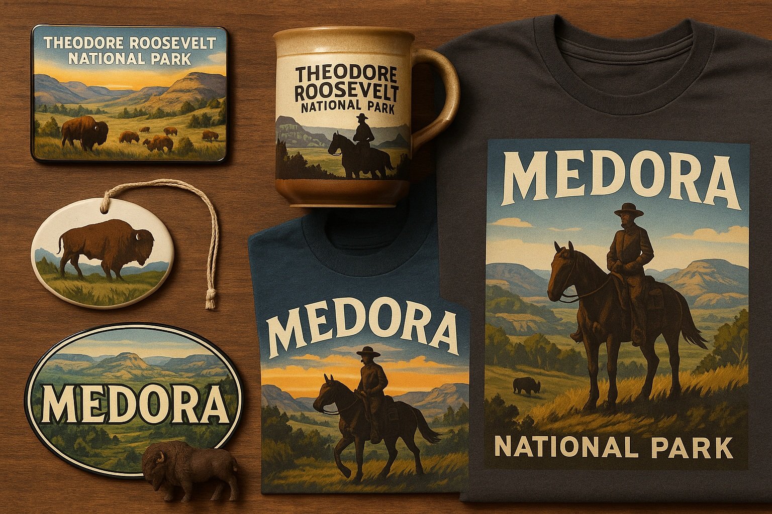 Medora ve Theodore Roosevelt Ulusal Parkı hatıra eşyaları