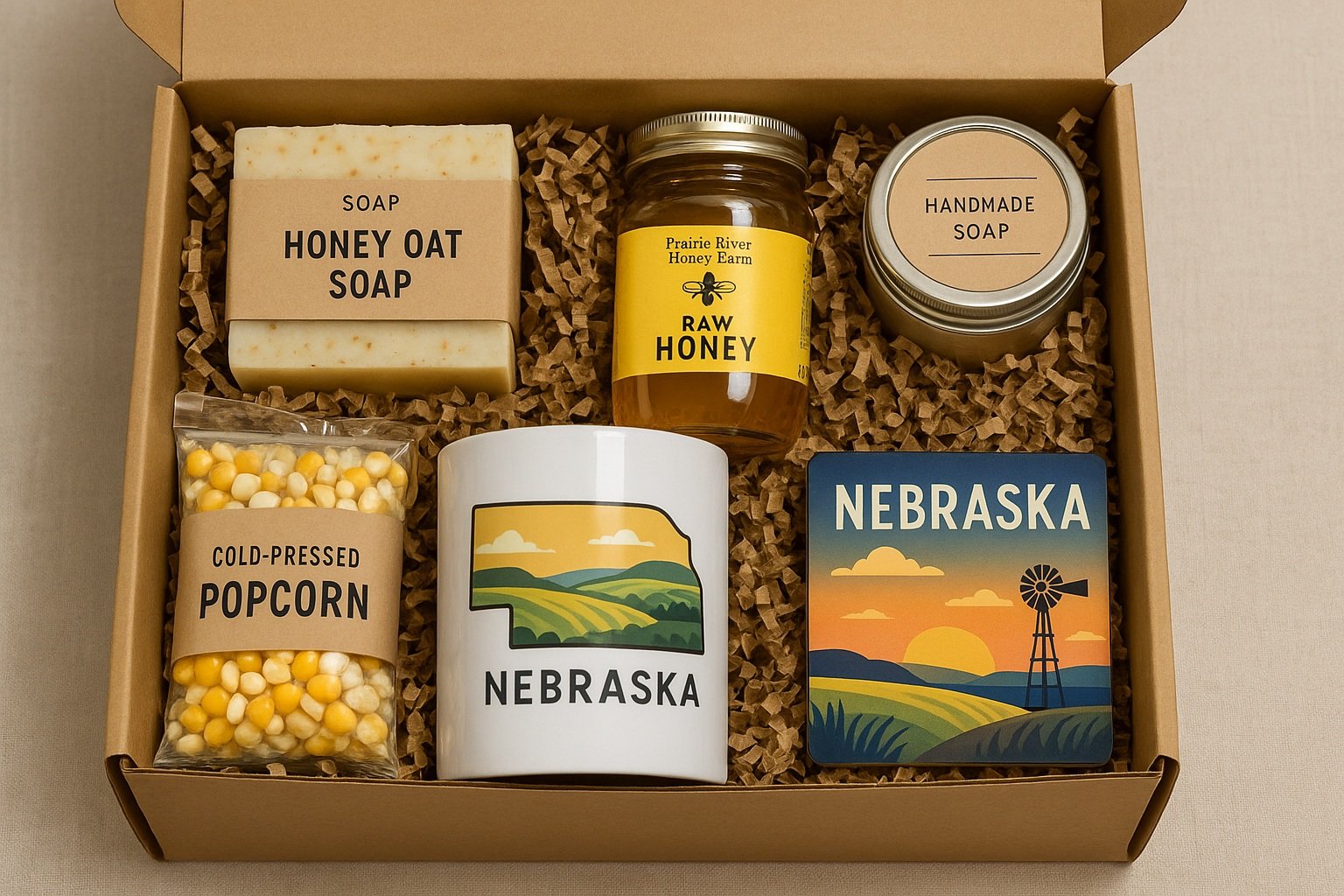 Nebraska temalı hediye kutusu