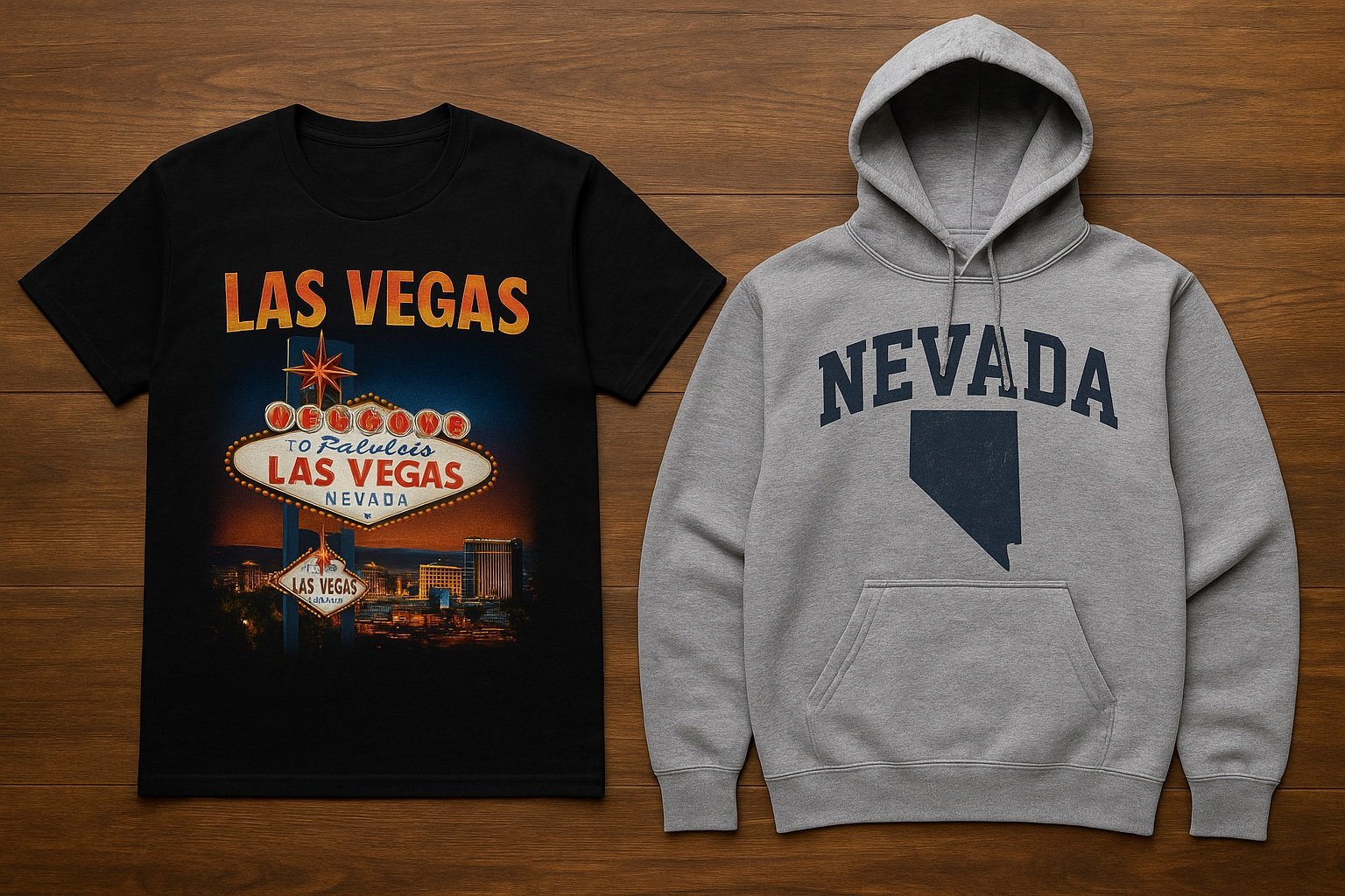 Nevada temalı tişörtler ve hoodieler