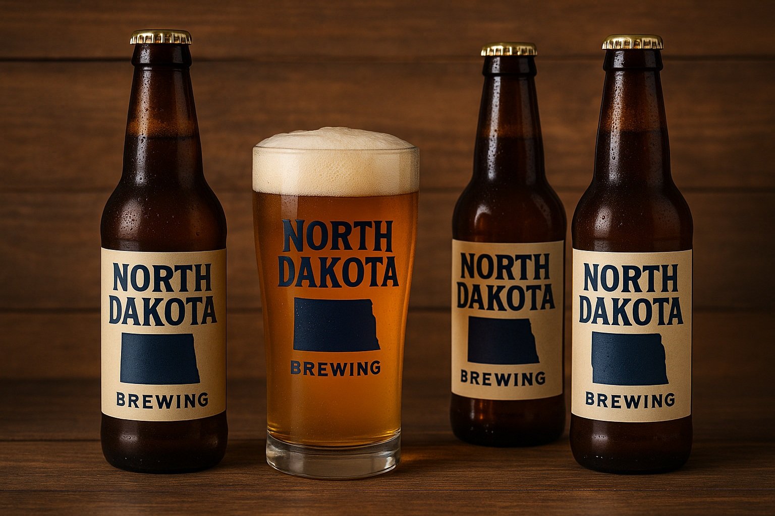 North Dakota’da üretilen biralar ve bira bardakları