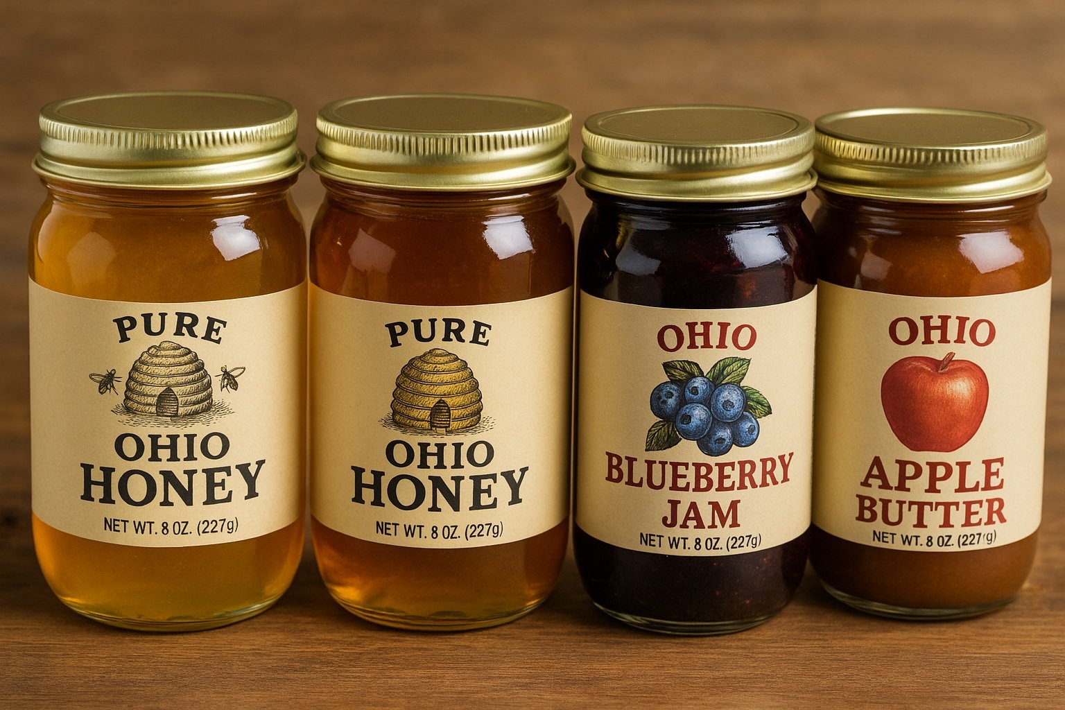 Ohio’da üretilen doğal bal ve reçeller