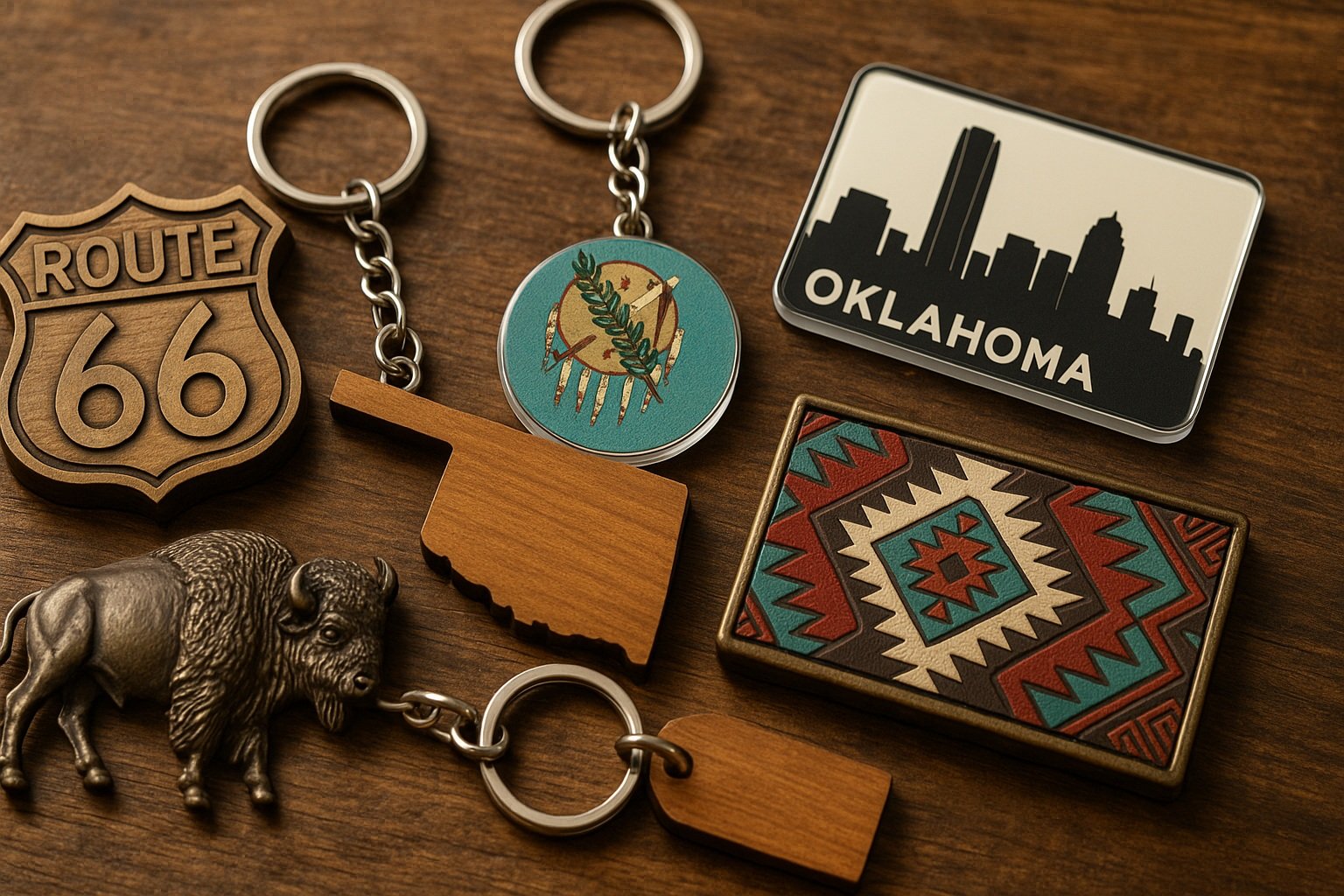Oklahoma temalı magnetler ve anahtarlıklar
