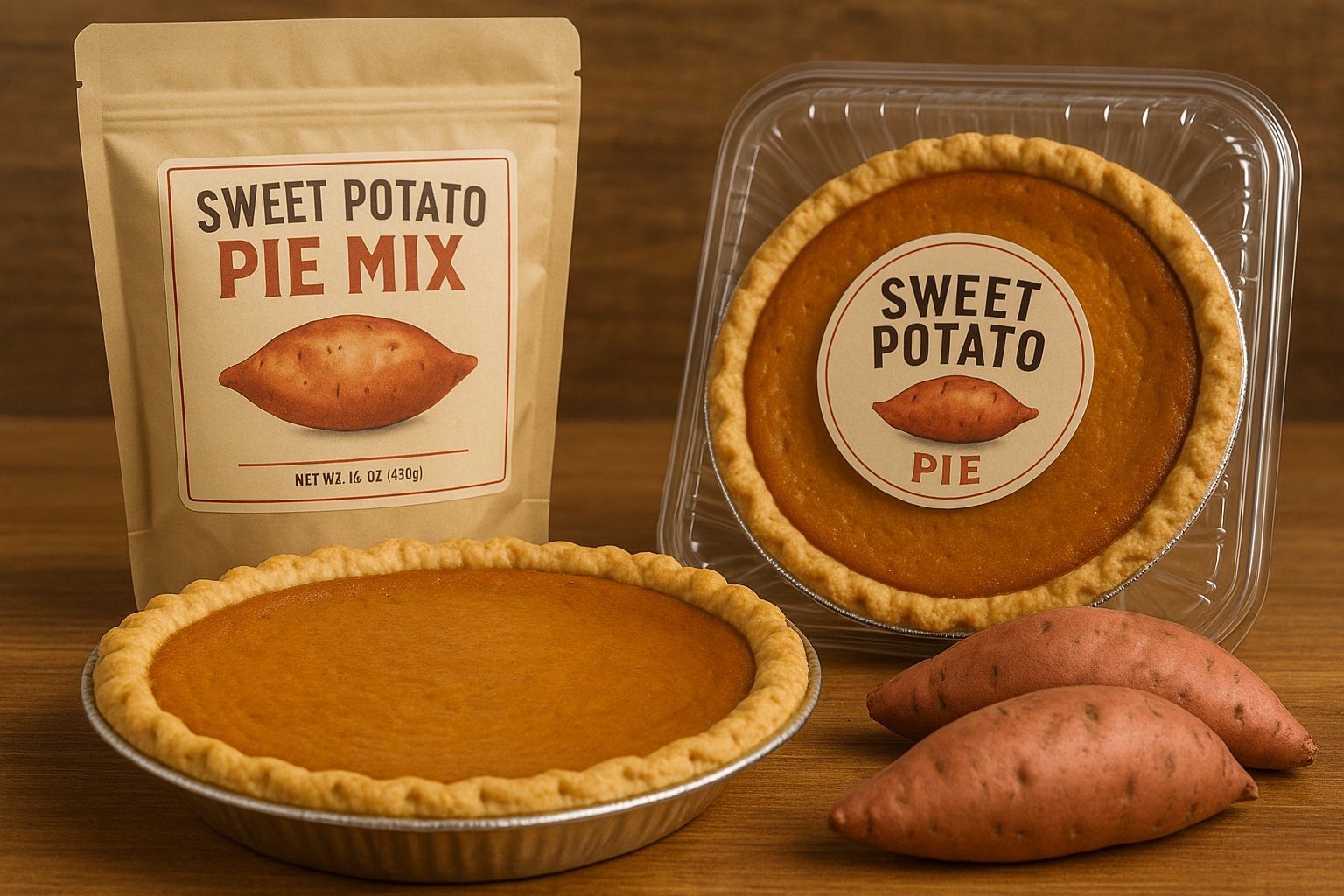 Tatlı patatesli turta (sweet potato pie) karışımları