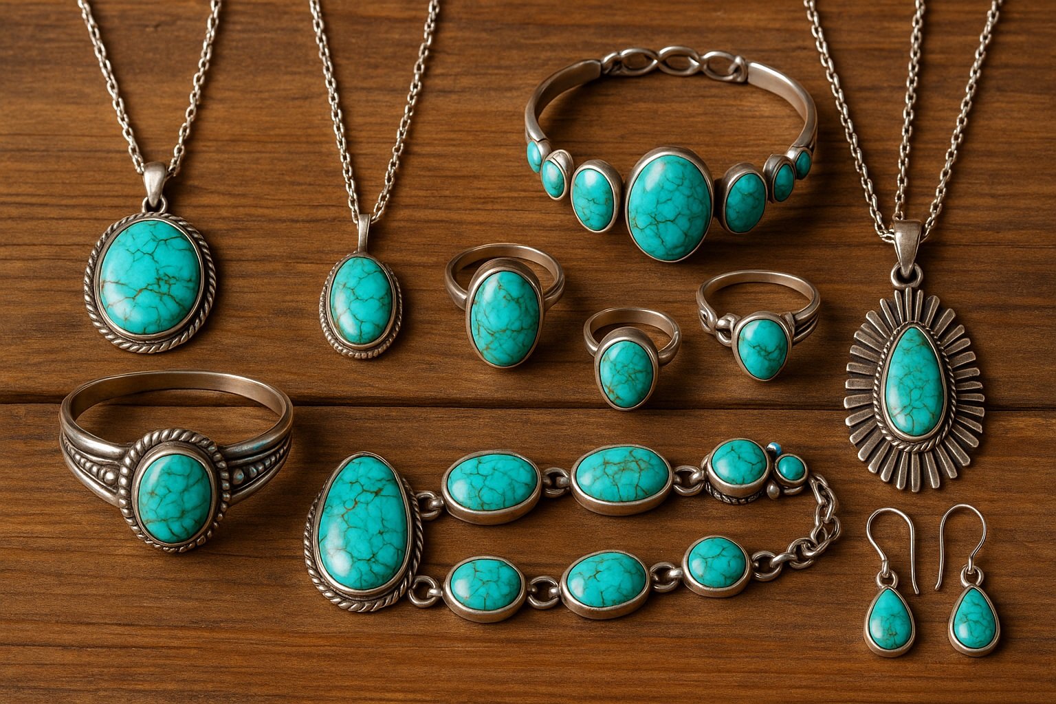 Turkuaz taşlı takılar