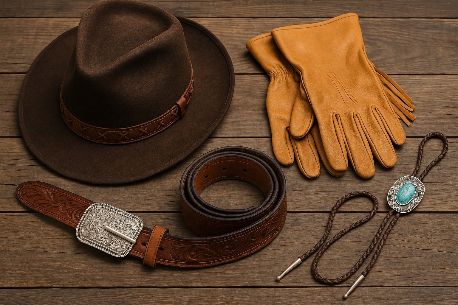 Western kovboy temalı şapka ve aksesuarlar