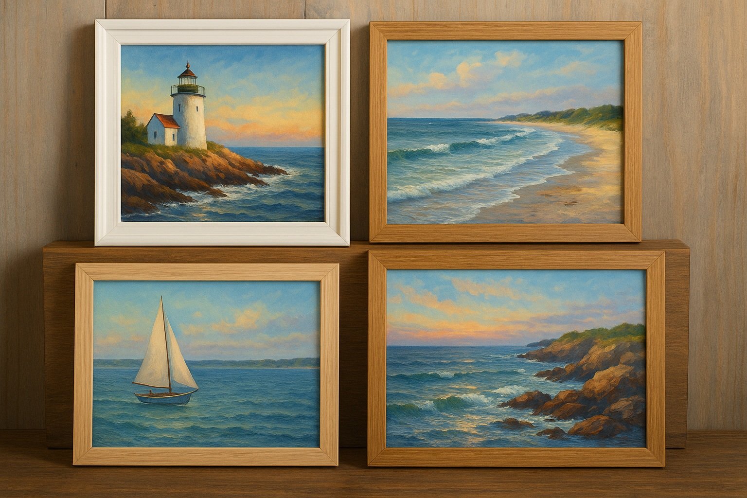 Yerel Sanatçıların Deniz Manzaralı Tabloları